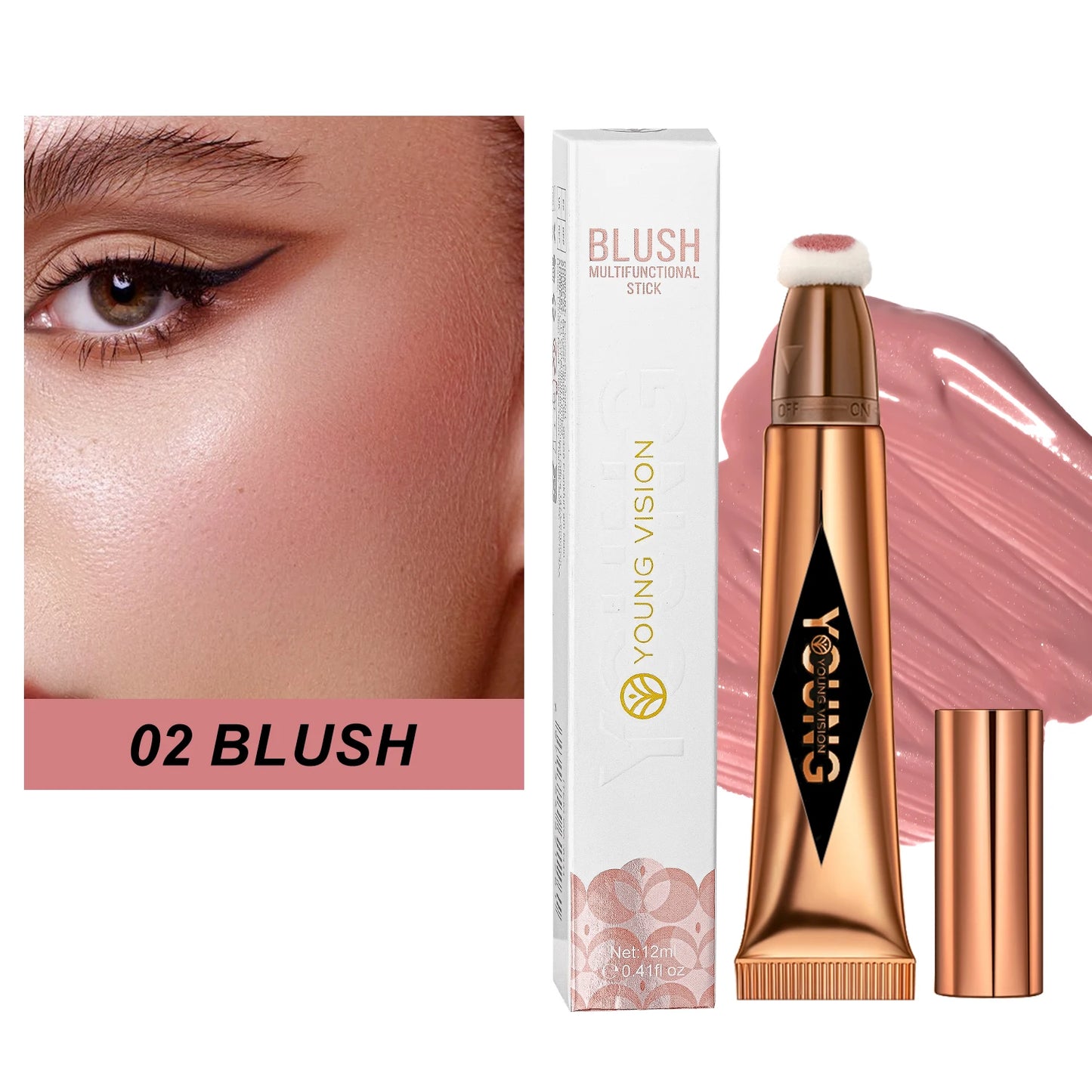 Multifunctional Liquid Blush Face Contour Highlight Eye Shadow Stick durable waterproof silky all-in-one creamy texture Beauty World Shop