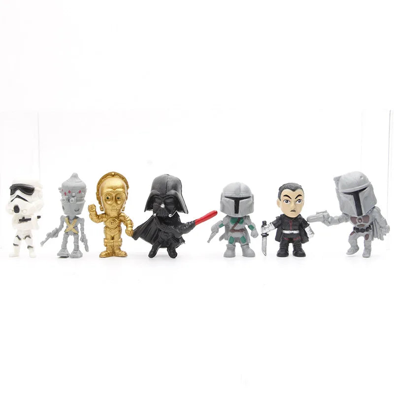 14pcs/set Darth Vader The Manda lorian DIN DJARIN Baby Yoda Skywalker R2-D2 C-3PO BB-8 Action Figure Movie Cartoon PVC Model Beauty World Shop