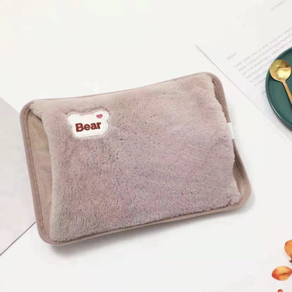 Electric Hot Water Bag Reusable Plush Hot Water Bottle EU Plug Charging Heating Water Bags Winter Warm Hand Pocket Beauty World Shop