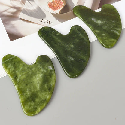 Helu Jade Gua Sha Tool Xiuyan Jade Heart-shape Massager Neck Massage Guasha Beauty Product Skin Care health Tool Beauty World Shop
