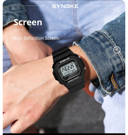 SYNOKE Outdoor Military Digital Watch For Men Fashion Retro Men Watch Sports Waterproof Men Watch Multifunctional Luminous Beauty World Shop