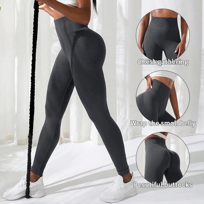Women Pants Gym Yoga Seamless Sports Clothes Stretchy High Waist Athletic Exercise Fitness Leggings Beauty World Shop