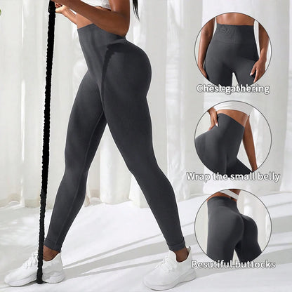 Women Pants Gym Yoga Seamless Sports Clothes Stretchy High Waist Athletic Exercise Fitness Leggings Beauty World Shop