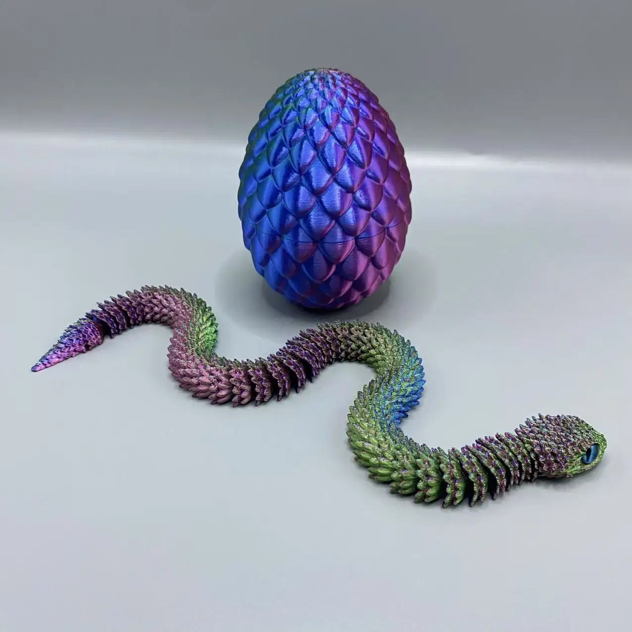 4pcs/set 3D printed snake surprise egg decoration, flexible joints, the best gift for 3D printing enthusiasts Beauty World Shop