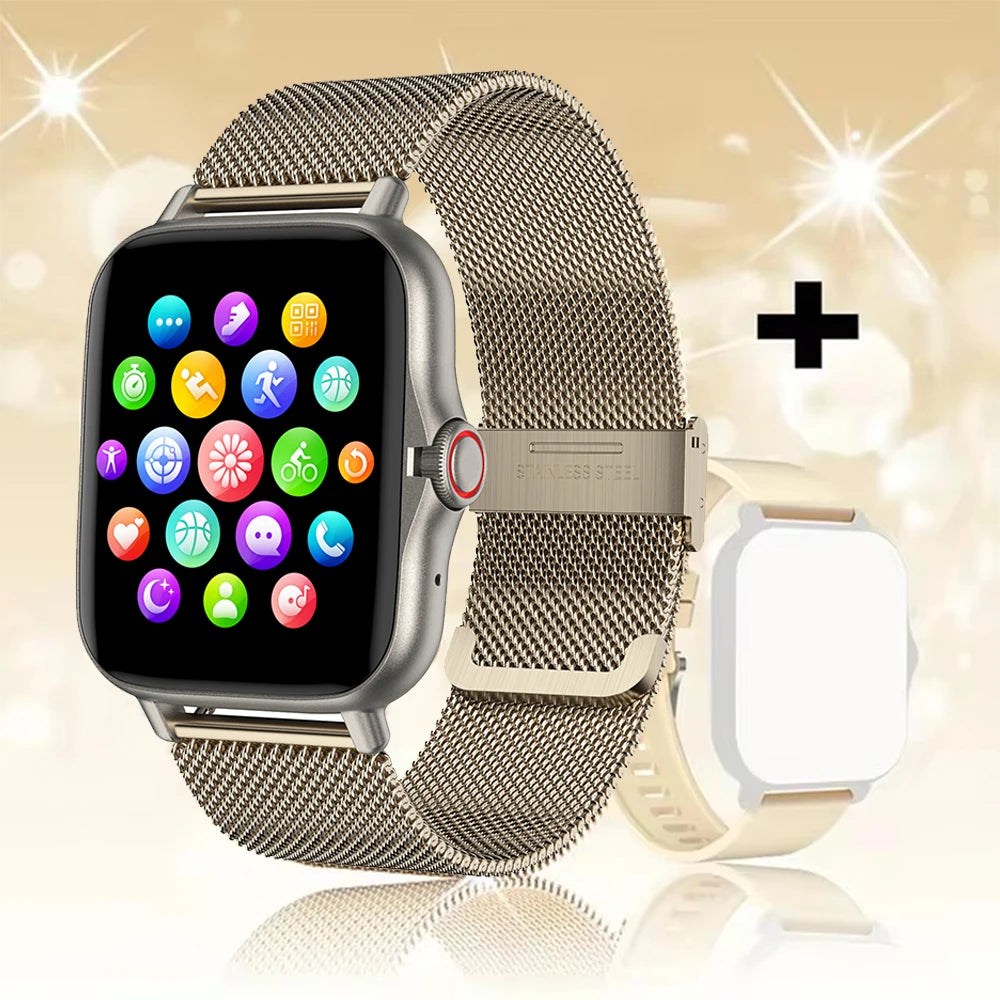 2024 Smart Watch Android Phone 1.44'' Inch Color Screen Bluetooth Call Blood Oxygen/Pressure Monitoring Smart Watch Women Men Beauty World Shop