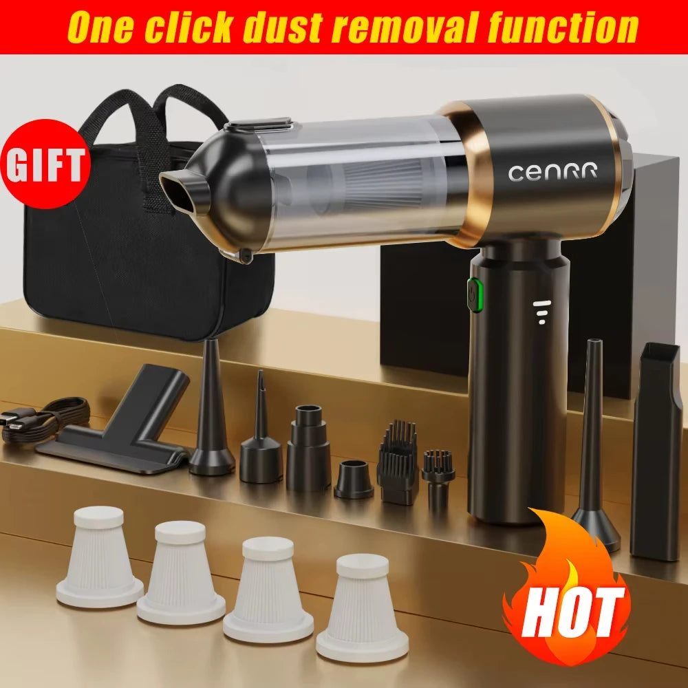 CENRR 998000PA Car Vacuum Cleaner Strong Suction Cordless Wireless Cleaner Handheld Portable Vacuum Cleaner Cleaning Machine Beauty World Shop