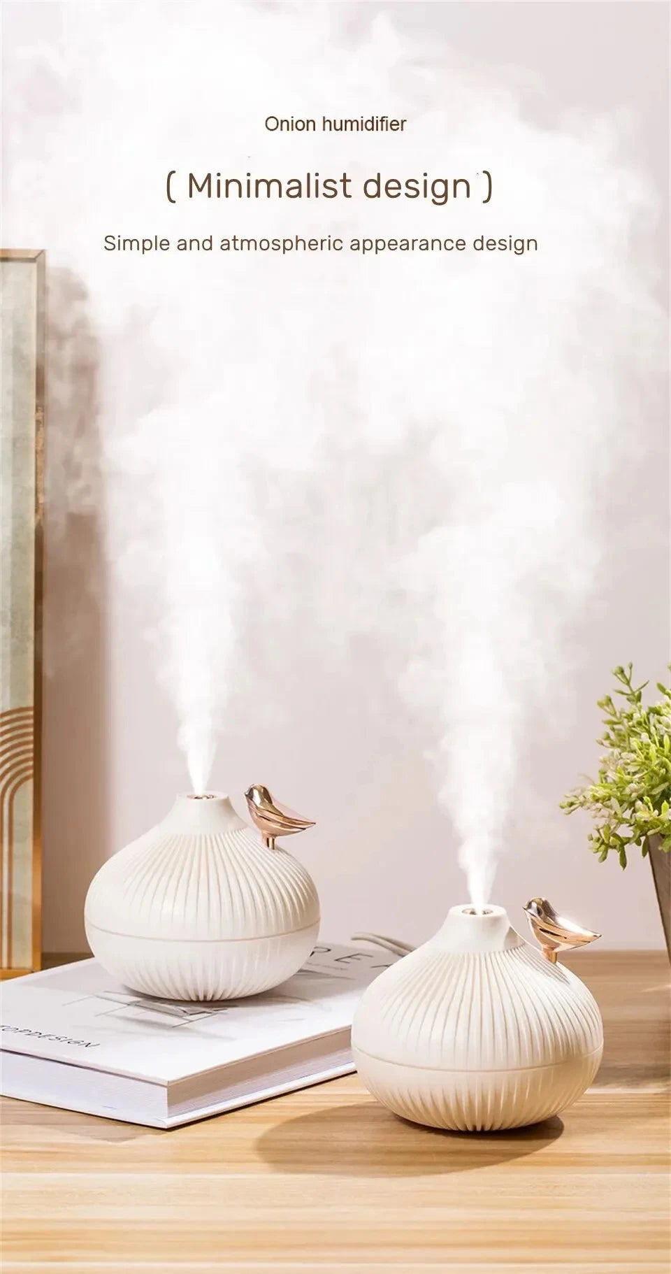 Humidifier Scented  Creative Onion Shape Can Do Night Light Quiet Sleep Desktop Office Air Conditioning Room Water Supply USB ﻿ Beauty World Shop