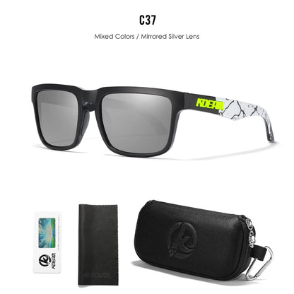 KDEAM Men's Polarized Sunglasses Square Casual Outdoors Sun Glasses Women Unisex Sunglass For Couple With Zipper Case Beauty World Shop