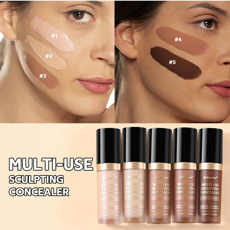 Long-lasting Coverage Concealer Matte Foundation Multi-Use Cream Oil Free Highlight and Retouch Face Makeup Products for Women Beauty World Shop