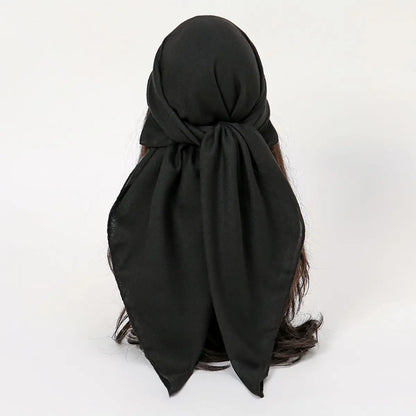 90*90cm Thin Soft Square Scarves for Women Simplicity Solid Color Cotton Linen Headscarf Muslim Female's Hijabs Bag Accessories Beauty World Shop