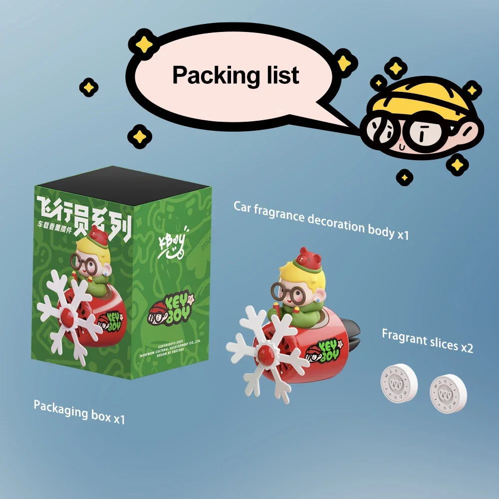 Cool Bear Pilot Car Air Freshener Rotating Propeller Air Outlet Perfume Fragrance Flavoring 자동차 공기 청정기 Accessories 방향제 차량용 Beauty World Shop