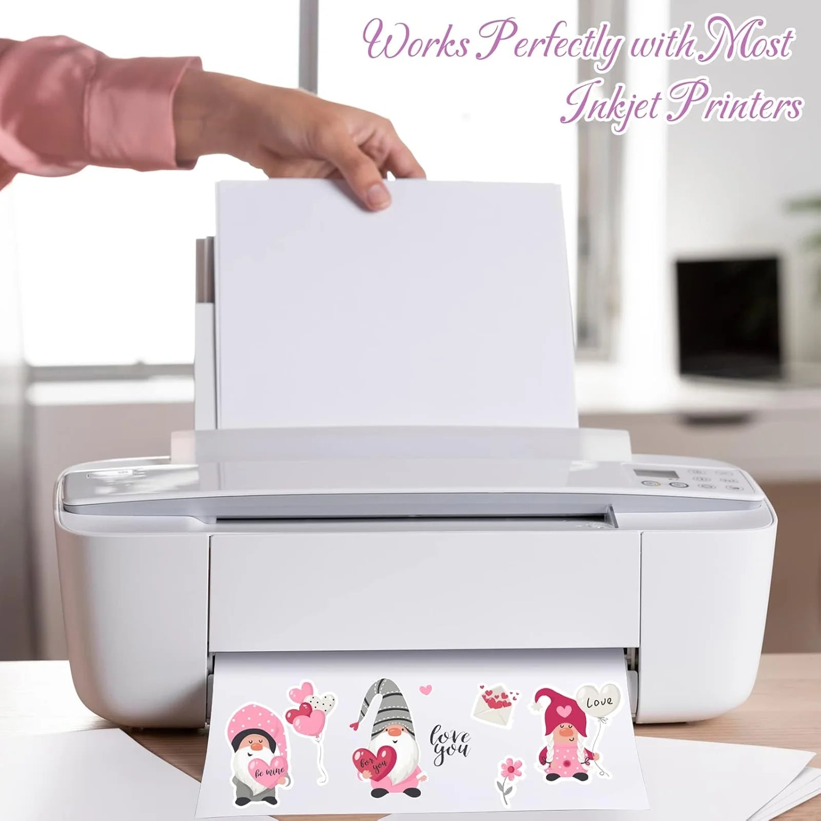 A4 Size Matte White Printable Vinyl Sticker Paper 8.3×11.7 inch Self-Adhesive Inkjet Compatible Tear-Resistant Labeling Paper Beauty World Shop
