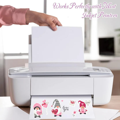 A4 Size Matte White Printable Vinyl Sticker Paper 8.3×11.7 inch Self-Adhesive Inkjet Compatible Tear-Resistant Labeling Paper Beauty World Shop