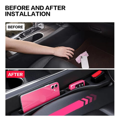 2PCS Car Seat Gap Filler Between Seats Console Organizer Seat Crevice Storage Box Bag Decoration Interior Auto Accessories Beauty World Shop