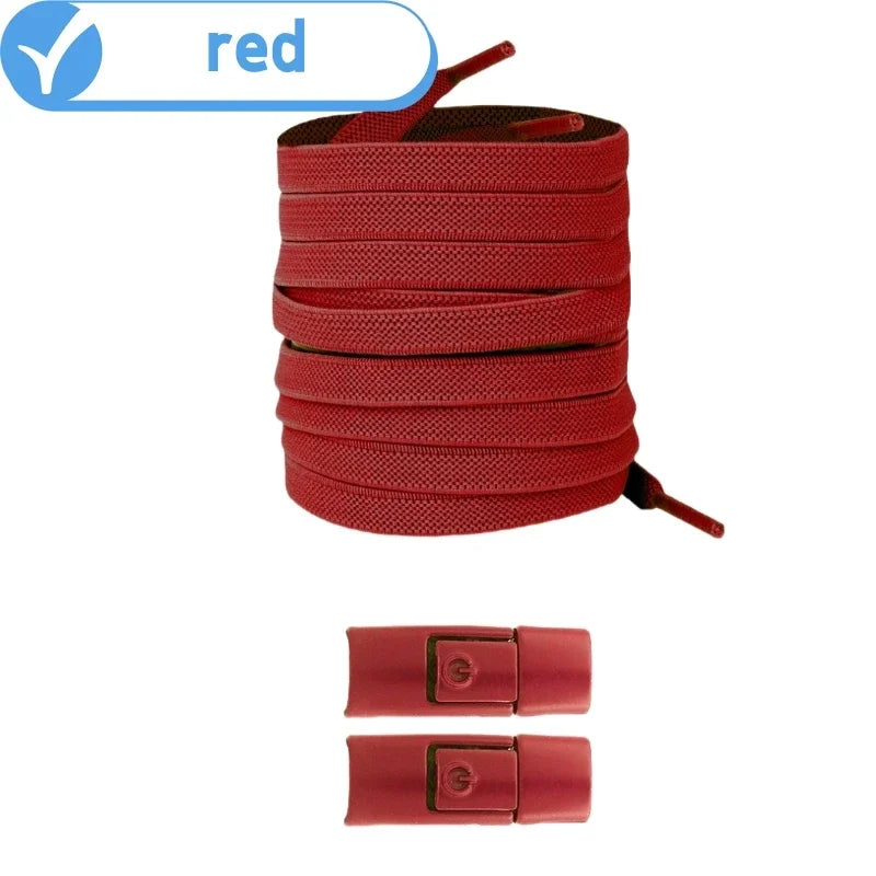 New Without Ties Elastic Laces No Tie Shoe Laces Press Lock Shoelaces Sneaker Kids Adult 8MM Widened Flat Shoelace for Shoes Beauty World Shop
