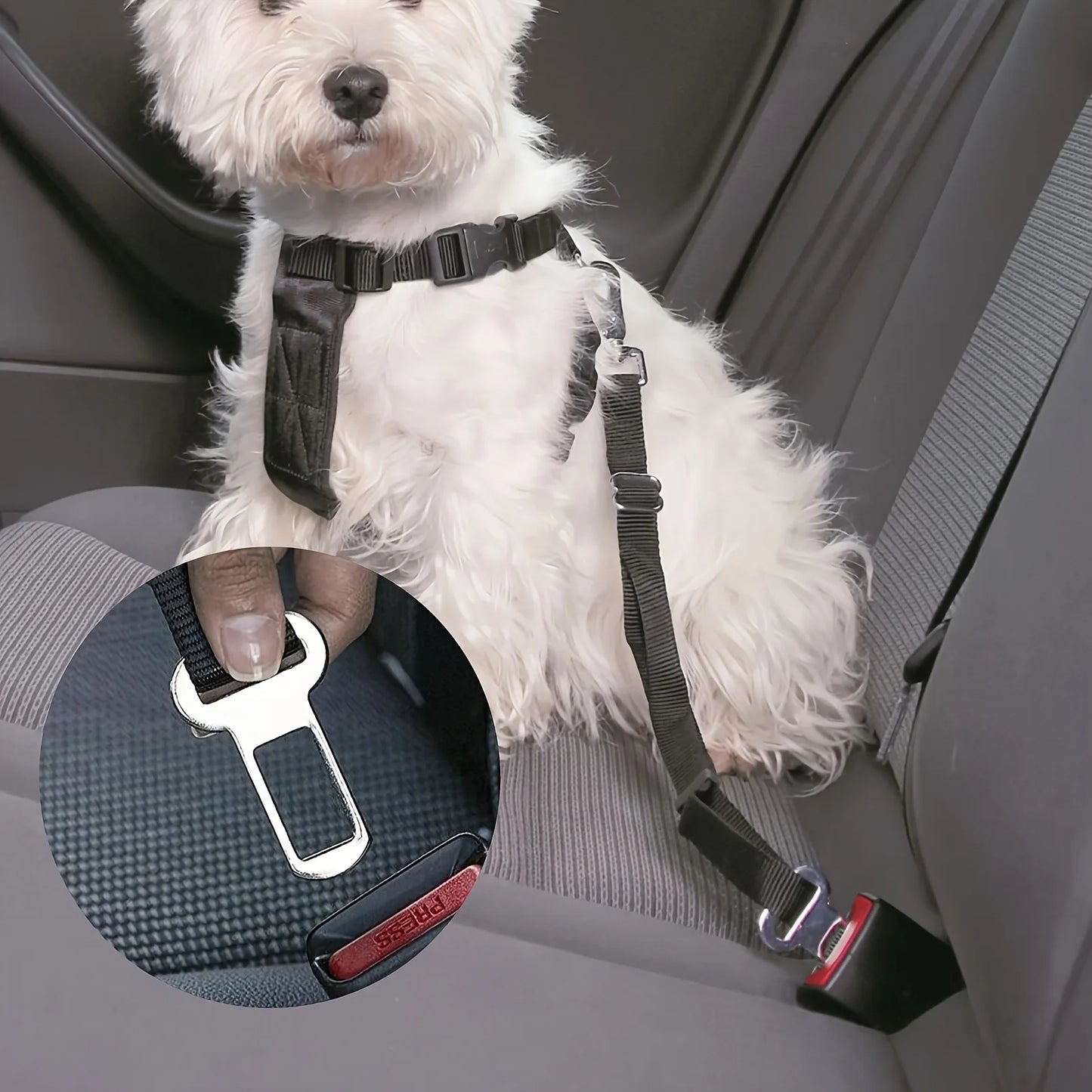 2/4 Pet Seat Belt Adapters - Car Metal Clips for Pet Leashes, Compatible with Truck & Car Seats Beauty World Shop
