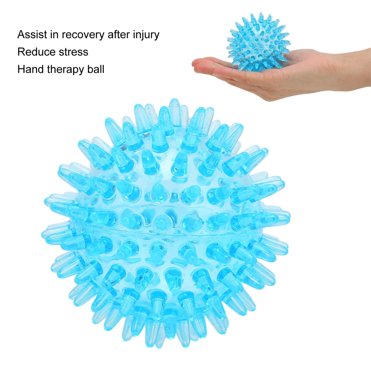 Spiky Ball Hollow Soft Transparent Strength Recovery Exercise Stress Relief Massage Ball for Hand Wrist Beauty World Shop