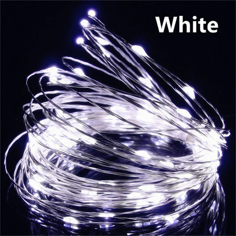 USB Led Fairy Lights Copper Wire String 20M 200LED Holiday Outdoor Lamp Garland For Christmas Tree Wedding Party Decoration Beauty World Shop