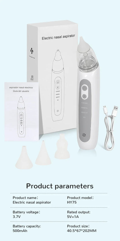 Nasal Aspirator for Baby Electric Nose Aspirator for Toddler Nose Sucker Automatic Nose Cleaner with Music and 3 Silicone Tips Beauty Trend Shop