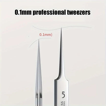 1 Pack Extra Fine No. 5 Cellular Acne Blackhead Tweezers - Facial Beauty Remove Acne Needle Tools for Skin Care Beauty World Shop