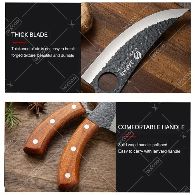 WXCOO Professional Kitchen Boning Knife Butcher Meat Cleaver Hand-Forged Household Fruit Slicing Vegetable Cutting Kitchen Knife Beauty World Shop
