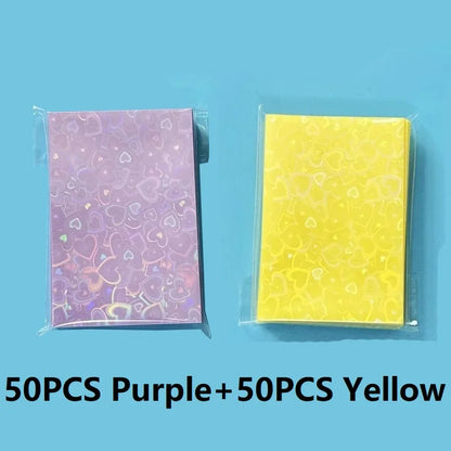 50PCS Heart Sleeves Color Photo Card Sleeve Photocard Holder Kpop Popcorn Sleeves Photo Card Packaging BQ01 Beauty World Shop