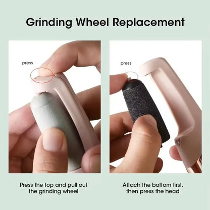 NEW USB Electric Dead Skin Pedicure Automatic Foot Grinder Rechargeable Roller Feet Pedicure Tool with 2 Removable Roller Heads Beauty World Shop