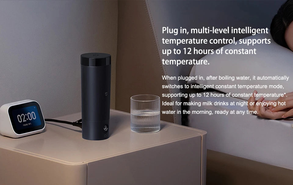 Original MIJIA Portable Electric Kettle 2 Thermos Cup Fast Water Boiler 350ml Smart Temperature Insulated Kettle Travel (CN) Beauty World Shop