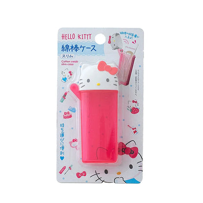 Cute Sanrio Hello Kitty Storage Box Kawaii Anime My Melody Toothpick Cosmetic Swab Storage Box Portable Travel Mini Container Beauty World Shop