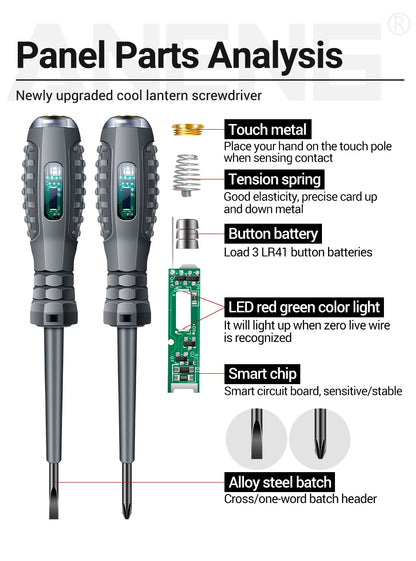 ANENG B05 Word/cross Screwdrivers Neon Bulb Indicator Meter Electric Pen Insulated Electrician Highlight Pocket Tester Pen Tools Beauty World Shop