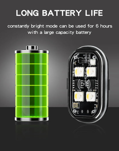 Wireless Light Aircraft Airplane Helicopter Warning Lights RGB Led Strobe lights Motorcycle Lights LED Flash with USB Charging Beauty World Shop