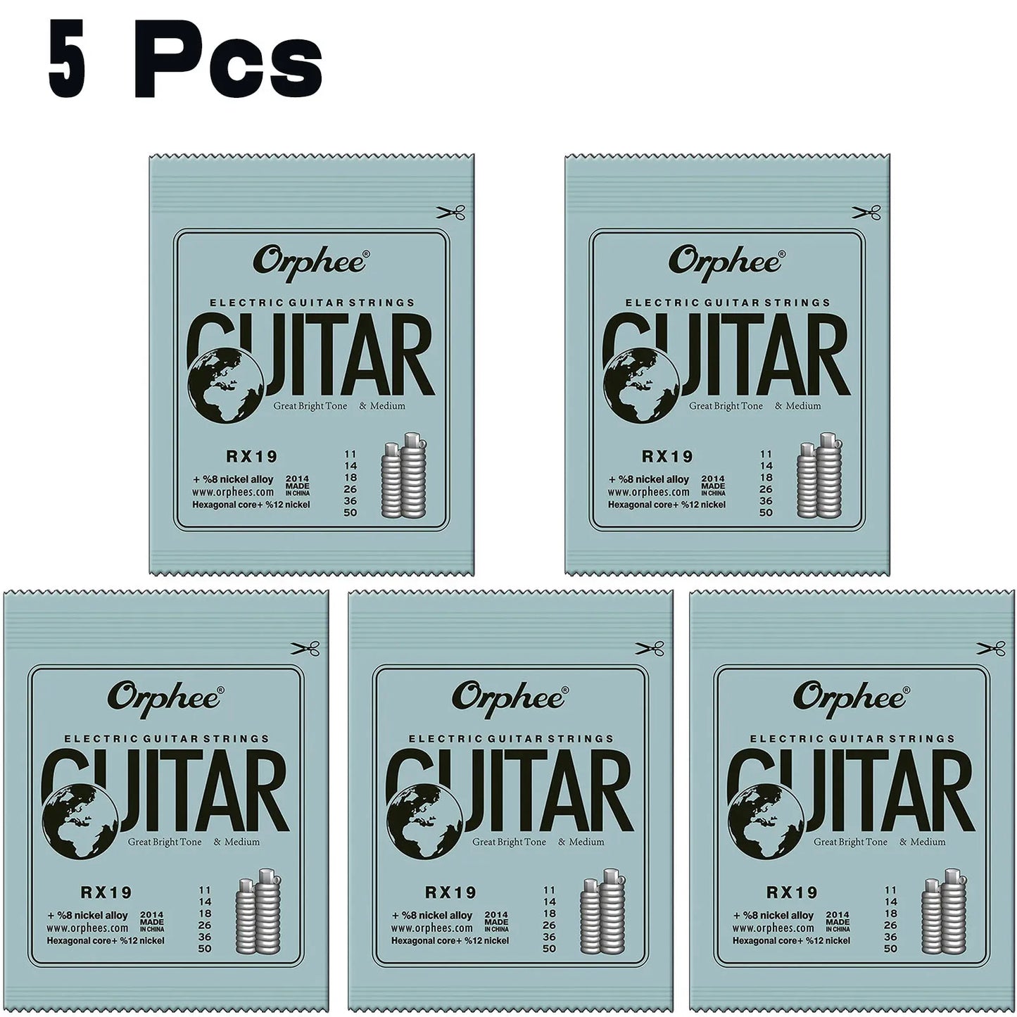 Orphee 1/5/10 Pcs Electric Guitar Strings Set RX Series Hexagonal Carbon Steel 6 String for Electric Guitar Accessories&Parts Beauty World Shop