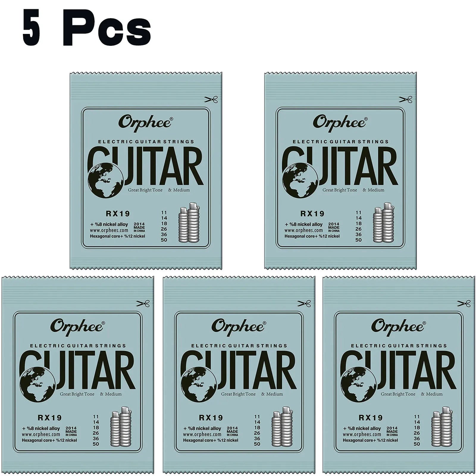Orphee 1/5/10 Pcs Electric Guitar Strings Set RX Series Hexagonal Carbon Steel 6 String for Electric Guitar Accessories&Parts Beauty World Shop
