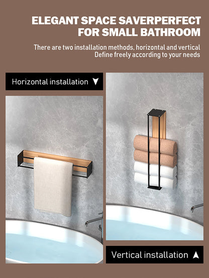 Bathroom wall mounted towel rack, bathroom decorative towel rack, towel hanging rack, roll towel storage, no drilling required Beauty World Shop