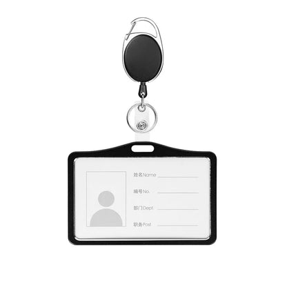 1 Pcs Aluminum Alloy Card Cover Case Bank Business Work Card Holder with ABS Retractable Badge Reel Credit ID Card Badge Bag Beauty World Shop