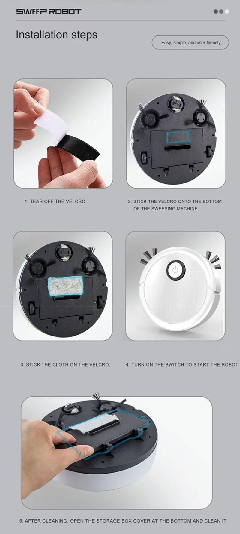 3-in-1 Smart Sweeping Robot Vacuum Mop 4000pa Strong Suction Washable Mop For Pet Hair Hard Floor Ideal Home Kitchen Room 2025