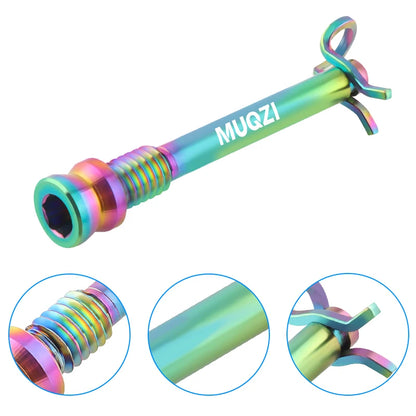 MUQZI 2pcs Titanium Bolts Bicycle Disc Brakes Caliper Lightweight Mounting Screws Road MTB Disc Brake Pad Bolts with Fixing Clip Beauty World Shop