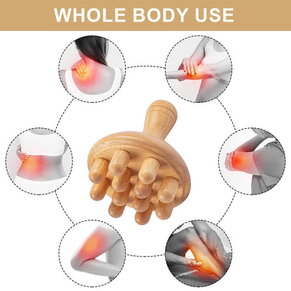 Wooden Mushroom Massager Manual Massage Tool, Wood Mushroom Massage Tools Muscle Tension Local Fat Gua Sha for Full Body Use Beauty World Shop