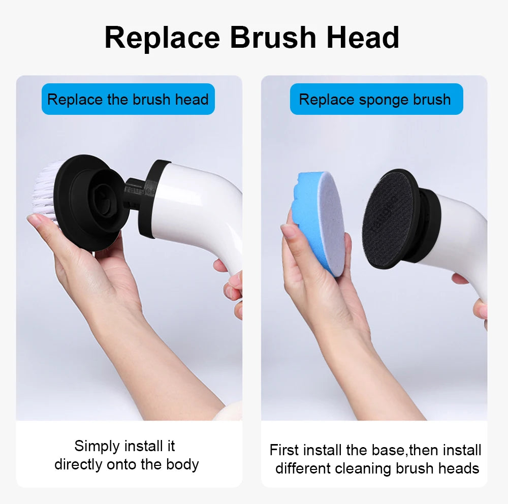 Electric Bathroom Cleaning Brush 9-in-1 Wireless Household Rotation Cleaning Brush for Bathroom Kitchen Toilet Cleaning Scrubber