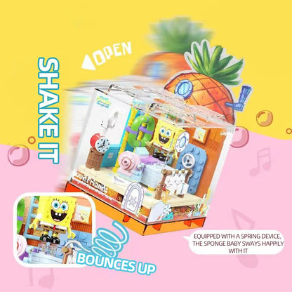 Spongebob Building Blocks Patrick Star Krusty Krab Squidward Tentacles Room Model Bricks Set Desktop Ornaments Kids Toys Gifts Beauty World Shop