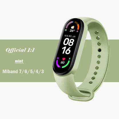 official Silicone Strap For Xiaomi Mi Band 4 5 6 7 Bracelet Sport Watch Wristband Miband4 miband7 Correa Mi band 3 4 5 6 7 Band Beauty Fashion