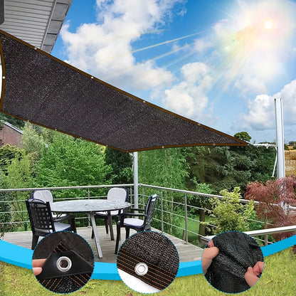 Black Shade Cloth Sunblock Mesh Cover Taped Edge With Grommets, Sun Net For Pergola, Plants Greenhouse, Gardens, Patio, Canopy Beauty World Shop