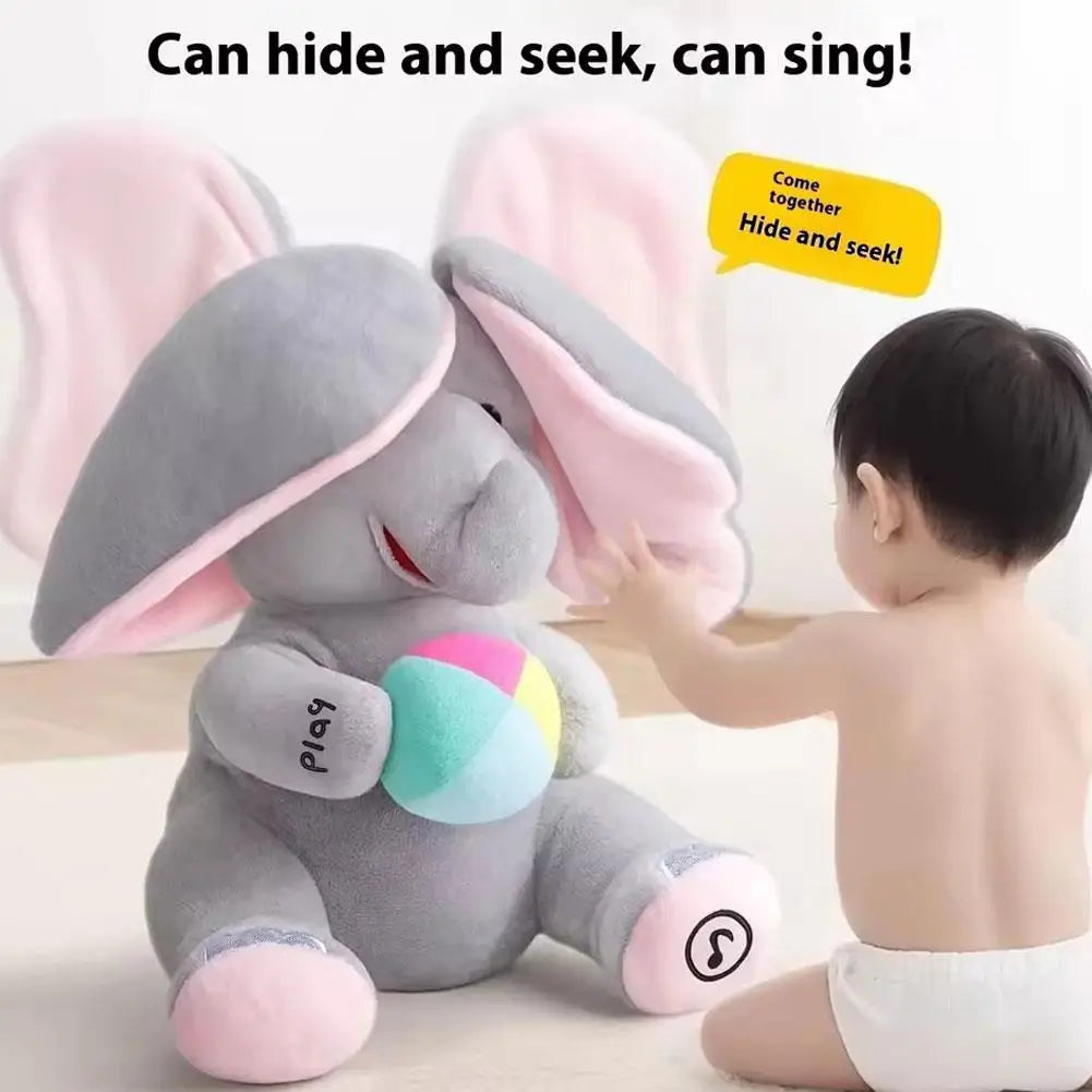 Hide-And-Seek Elephant Plush Toy Baby Interactive Singing Musical Toy For Soothing Children Head Up Training Toys Children Gift Beauty World Shop