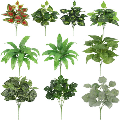 Artificial Plants Leaves Silk Tortoiseshell Leaf Dieffenbough Fake Small Fairy Taro Simulation Green Plant Living Room Decor Beauty World Shop