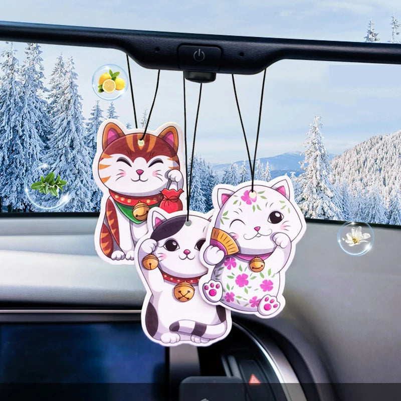 6Pcs Air Freshener Car Perfume Natural Scented Paper Auto Hanging Decoration fragrant tablets Aromatherapy Accessories Interior Beauty World Shop