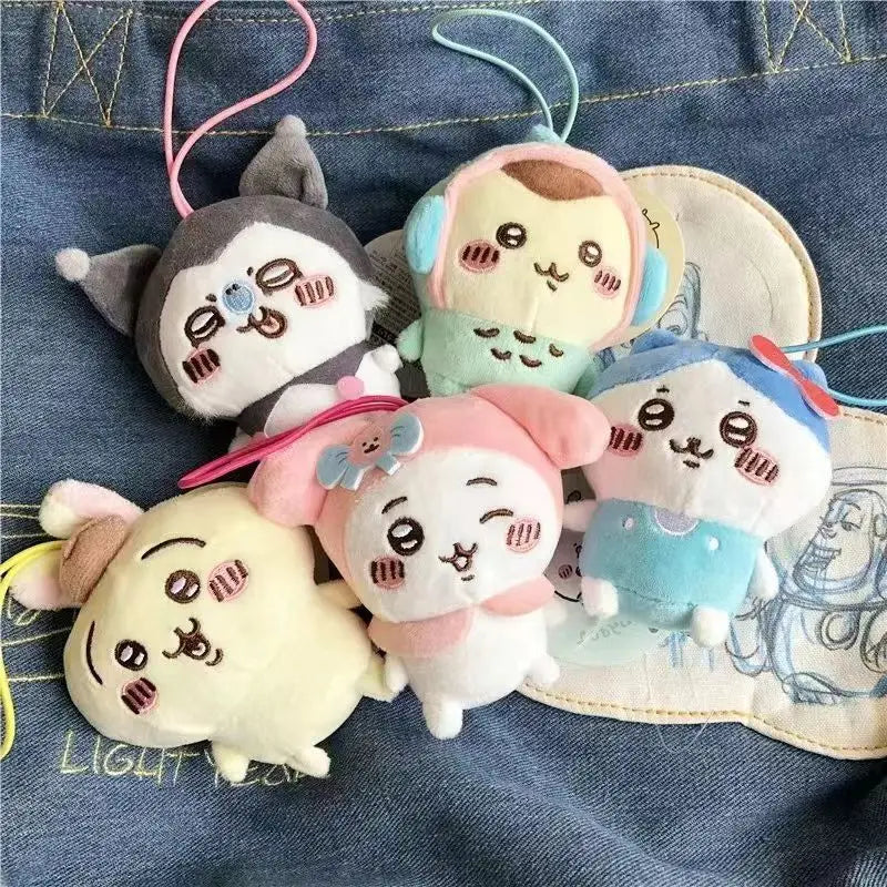 Chiikawa Self-deprecating Bear Collaboration Sanrioin Plush Doll Helo Kiity1 Melodyi Kuromev Sachiji Plush Toy Keychain Decorate Beauty World Shop