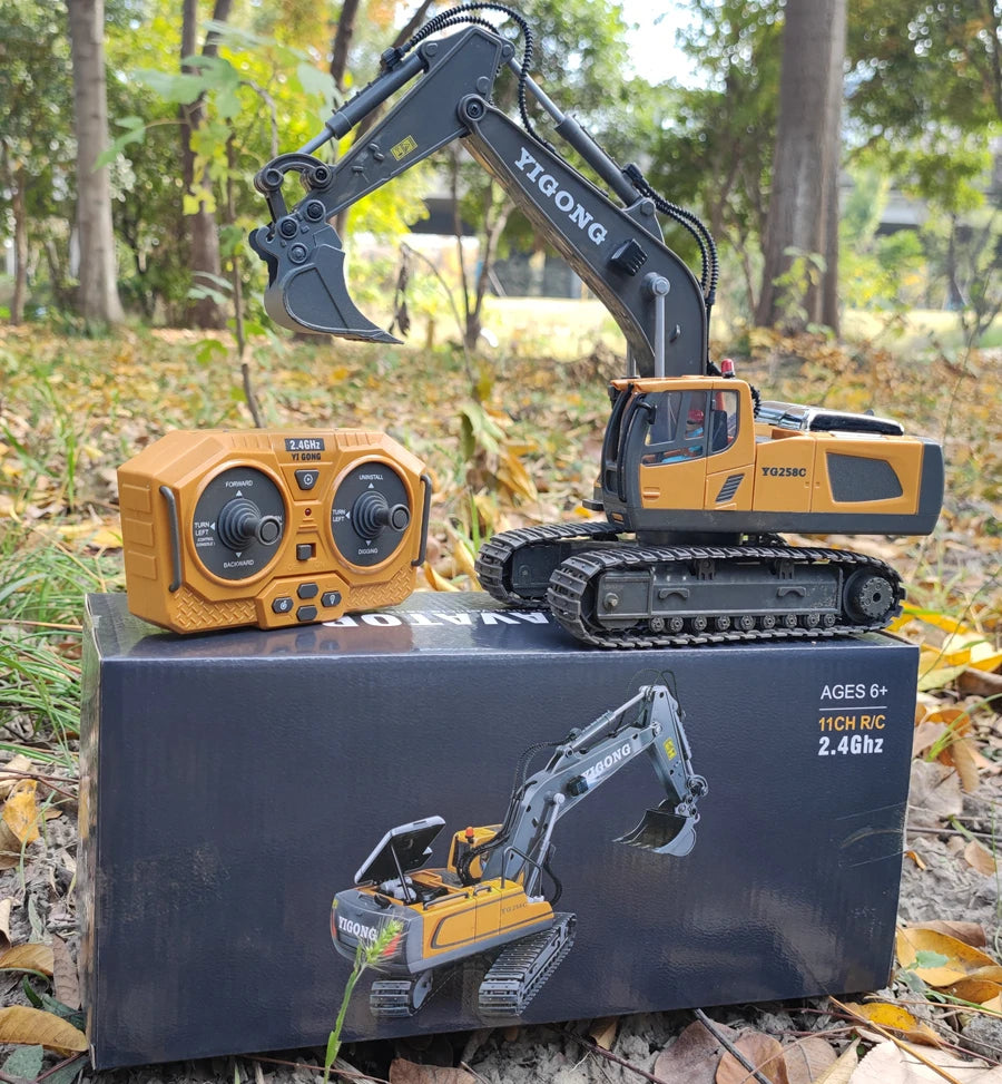 4WD Remote Control Excavator 4x4 Alloy Dump Truck Bulldozer Radio Model RC Car Construction Vehicle Toy Children Kids Gifts Beauty World Shop
