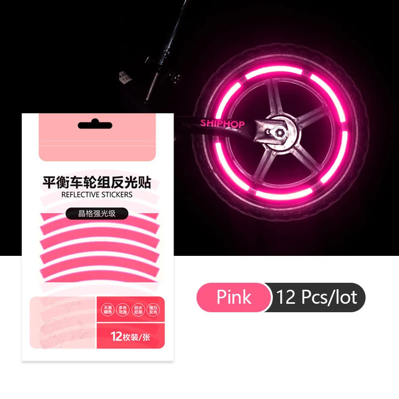 Reflective Tire Sticker Safety Sticker Color Kids Balance Bike Reflective Sticker Wheel Decal Bike Accessories Beauty World Shop