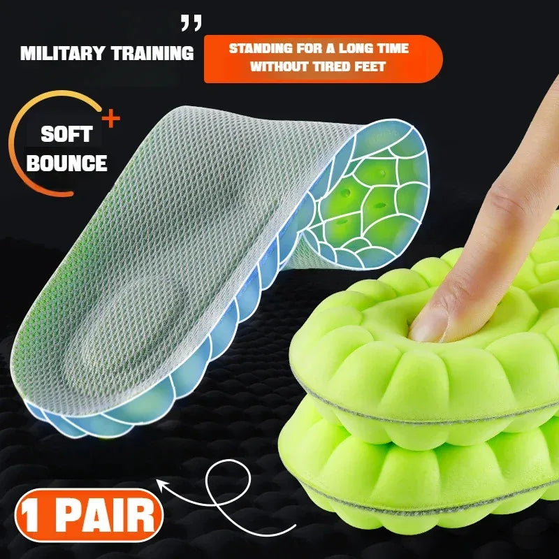 1Pair 4D Soft Shoes Insoles for Feet Plantar Fasciitis Insole Arch Support Orthopedic Inserts Sports Shock Absorption Shoe Pads Beauty Fashion