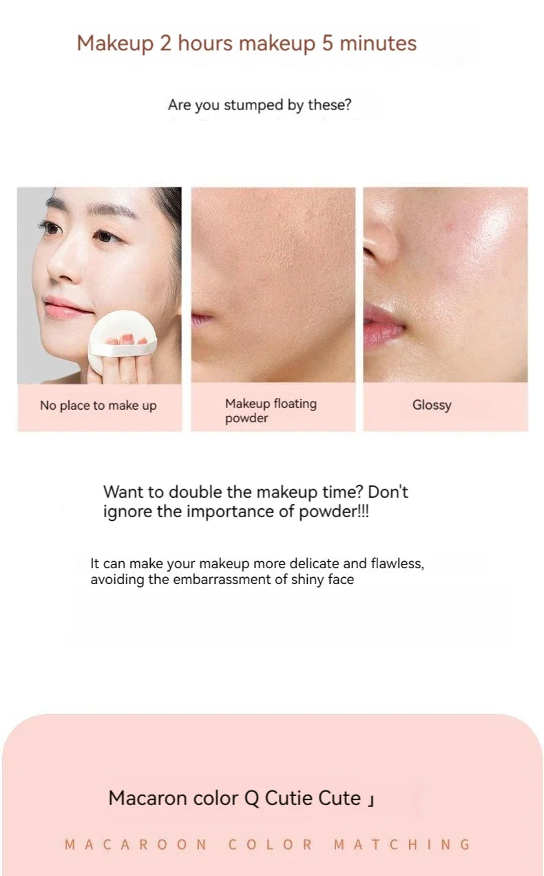Setting Powder Oil Control Makeup Setting Brightening Skin Tone Setting Powder With Mirror Compact Portable Makeup Powder Beauty World Shop